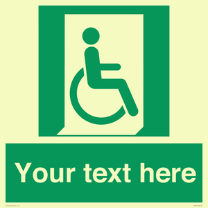 SA7213: Custom sign safe condition Emergency exit for people unable to walk or with walking impairment (right)
