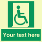 SA7213: Custom sign safe condition Emergency exit for people unable to walk or with walking impairment (right)