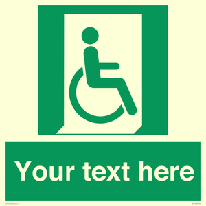 SA7213: Custom sign safe condition Emergency exit for people unable to walk or with walking impairment (right)