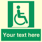 SA7213: Custom sign safe condition Emergency exit for people unable to walk or with walking impairment (right)