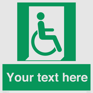 SA7213: Custom sign safe condition Emergency exit for people unable to walk or with walking impairment (right)