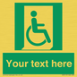 SA7213: Custom sign safe condition Emergency exit for people unable to walk or with walking impairment (right)
