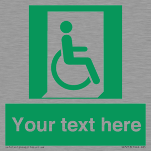 SA7213: Custom sign safe condition Emergency exit for people unable to walk or with walking impairment (right)
