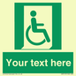 SA7213: Custom sign safe condition Emergency exit for people unable to walk or with walking impairment (right)