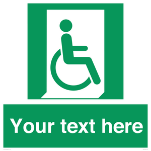 SA7213: Custom sign safe condition Emergency exit for people unable to walk or with walking impairment (right)