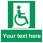 SA7213: Custom sign safe condition Emergency exit for people unable to walk or with walking impairment (right)