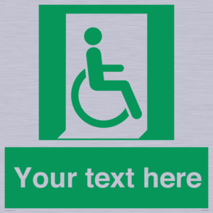 SA7213: Custom sign safe condition Emergency exit for people unable to walk or with walking impairment (right)