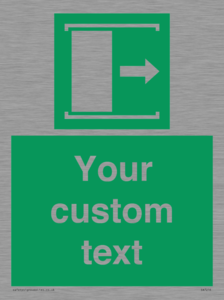 SA7216: Custom sign safe condition Door slides right to open