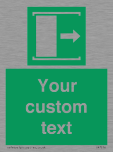 SA7216: Custom sign safe condition Door slides right to open