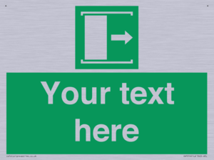 SA7216: Custom sign safe condition Door slides right to open