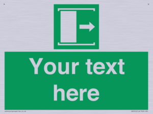 SA7216: Custom sign safe condition Door slides right to open