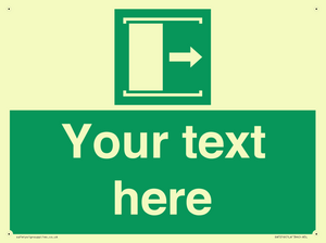 SA7216: Custom sign safe condition Door slides right to open