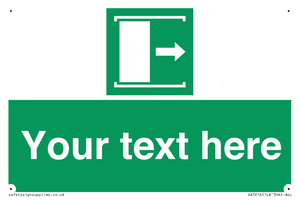 SA7216: Custom sign safe condition Door slides right to open