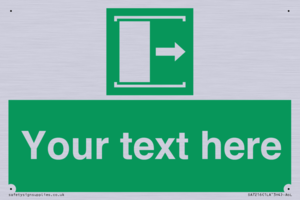 SA7216: Custom sign safe condition Door slides right to open