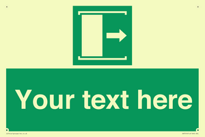 SA7216: Custom sign safe condition Door slides right to open