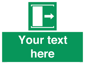 SA7216: Custom sign safe condition Door slides right to open
