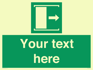 SA7216: Custom sign safe condition Door slides right to open