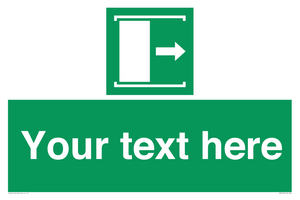 SA7216: Custom sign safe condition Door slides right to open
