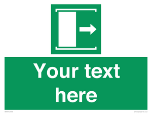 SA7216: Custom sign safe condition Door slides right to open