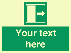 SA7216: Custom sign safe condition Door slides right to open