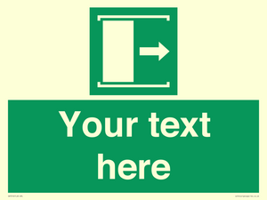 SA7216: Custom sign safe condition Door slides right to open