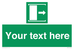 SA7216: Custom sign safe condition Door slides right to open