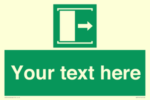 SA7216: Custom sign safe condition Door slides right to open