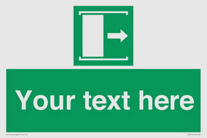 SA7216: Custom sign safe condition Door slides right to open