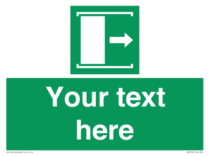 SA7216: Custom sign safe condition Door slides right to open