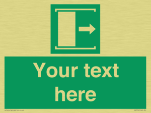 SA7216: Custom sign safe condition Door slides right to open