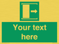 SA7216: Custom sign safe condition Door slides right to open