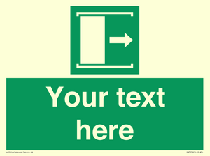 SA7216: Custom sign safe condition Door slides right to open