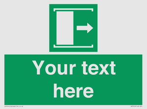SA7216: Custom sign safe condition Door slides right to open