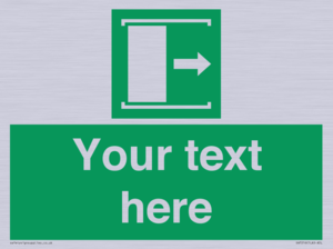 SA7216: Custom sign safe condition Door slides right to open