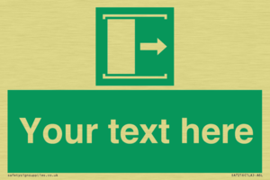 SA7216: Custom sign safe condition Door slides right to open