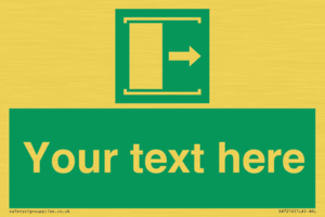 SA7216: Custom sign safe condition Door slides right to open