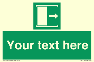 SA7216: Custom sign safe condition Door slides right to open
