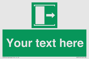 SA7216: Custom sign safe condition Door slides right to open
