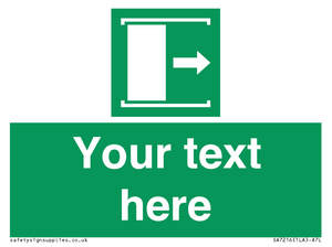 SA7216: Custom sign safe condition Door slides right to open