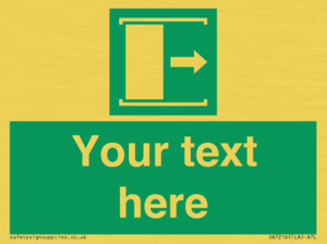 SA7216: Custom sign safe condition Door slides right to open