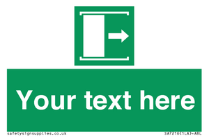SA7216: Custom sign safe condition Door slides right to open