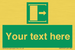 SA7216: Custom sign safe condition Door slides right to open
