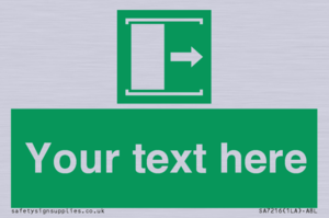 SA7216: Custom sign safe condition Door slides right to open