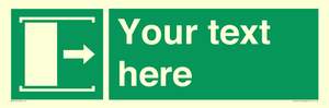 SA7216: Custom sign safe condition Door slides right to open
