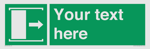 SA7216: Custom sign safe condition Door slides right to open