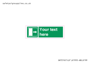 SA7216: Custom sign safe condition Door slides right to open