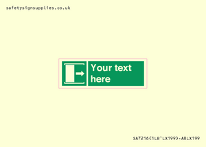 SA7216: Custom sign safe condition Door slides right to open