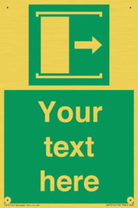 SA7216: Custom sign safe condition Door slides right to open
