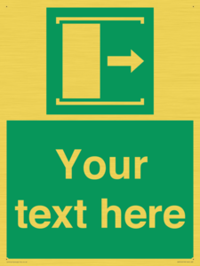 SA7216: Custom sign safe condition Door slides right to open