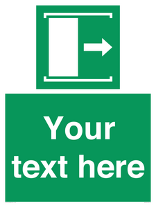 SA7216: Custom sign safe condition Door slides right to open